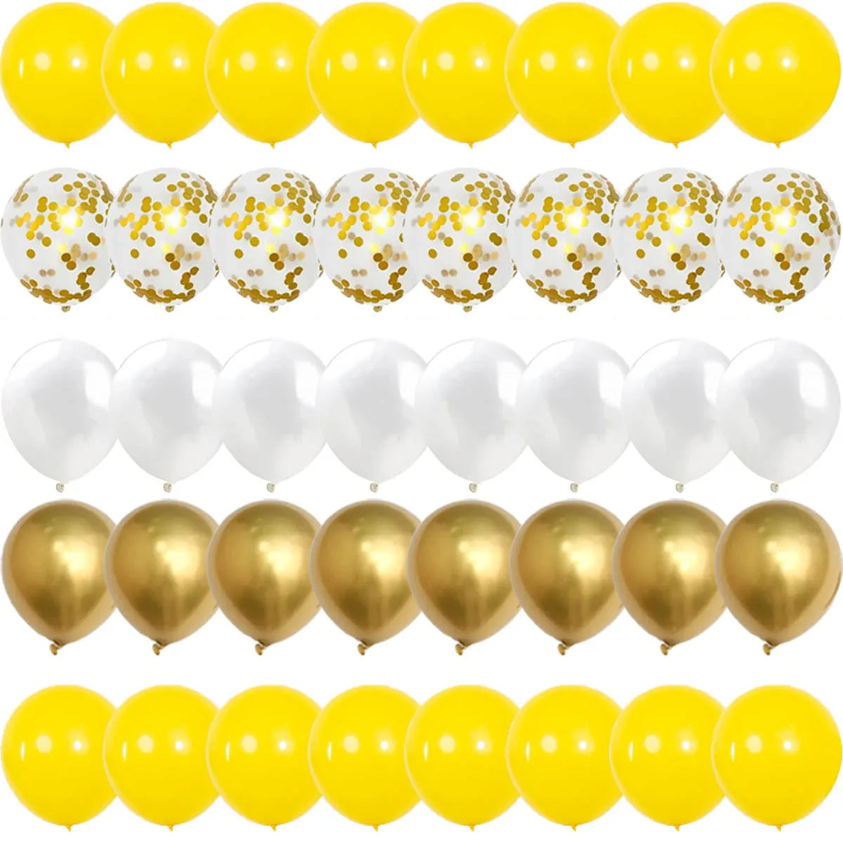 イベント・バルーン装飾|紙吹雪入り・イエローミックスバルーンセット(40個)