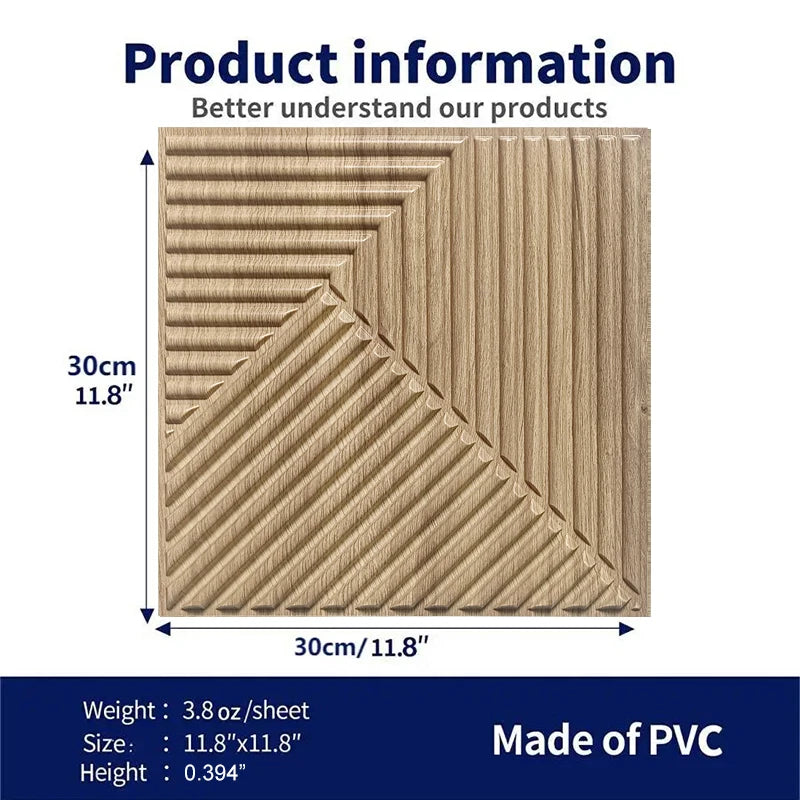 DIY用 3D幾何学柄 石膏壁面風ステッカー 12pcs 難燃性・防水性素材
