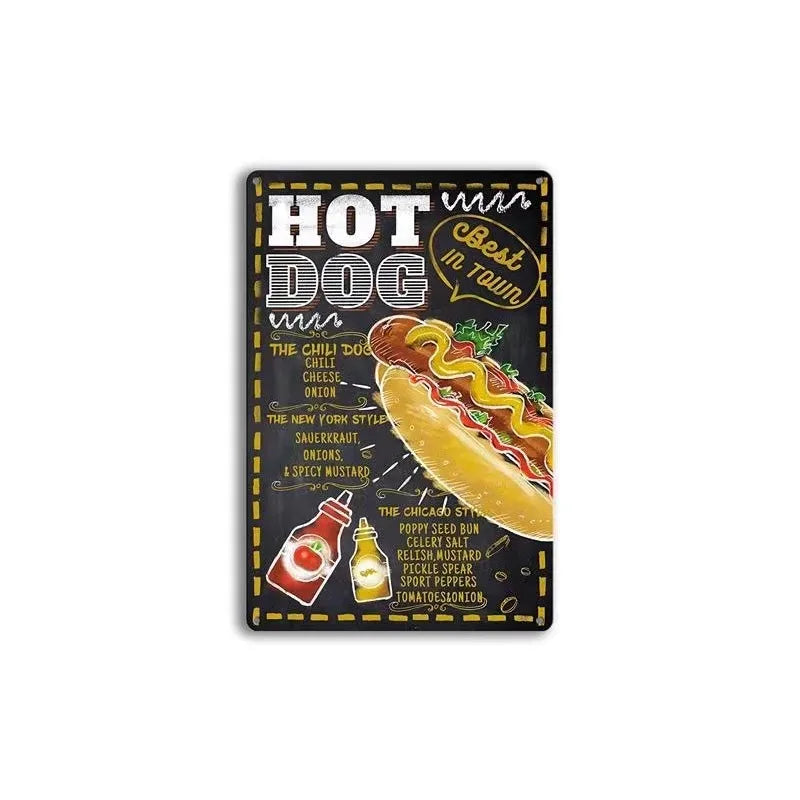 ファーストフードヴィンテージブリキ看板