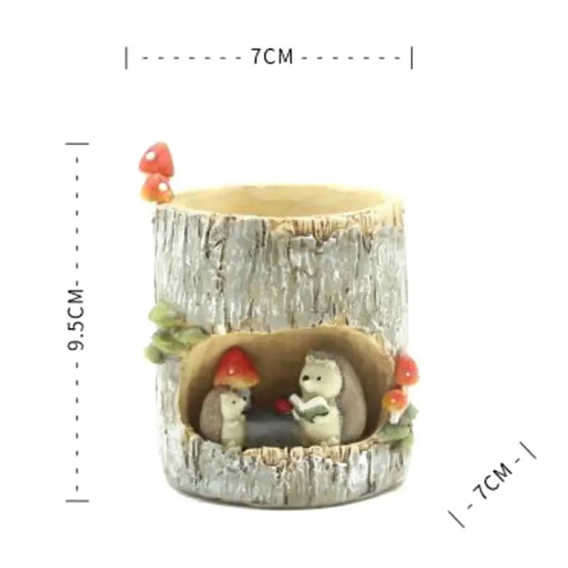 かわいい小動物ファミリーハリネズミクマカエルの置物樹脂植木鉢ホームガーデンデスクトップ植木鉢多肉植物盆栽植物デコ