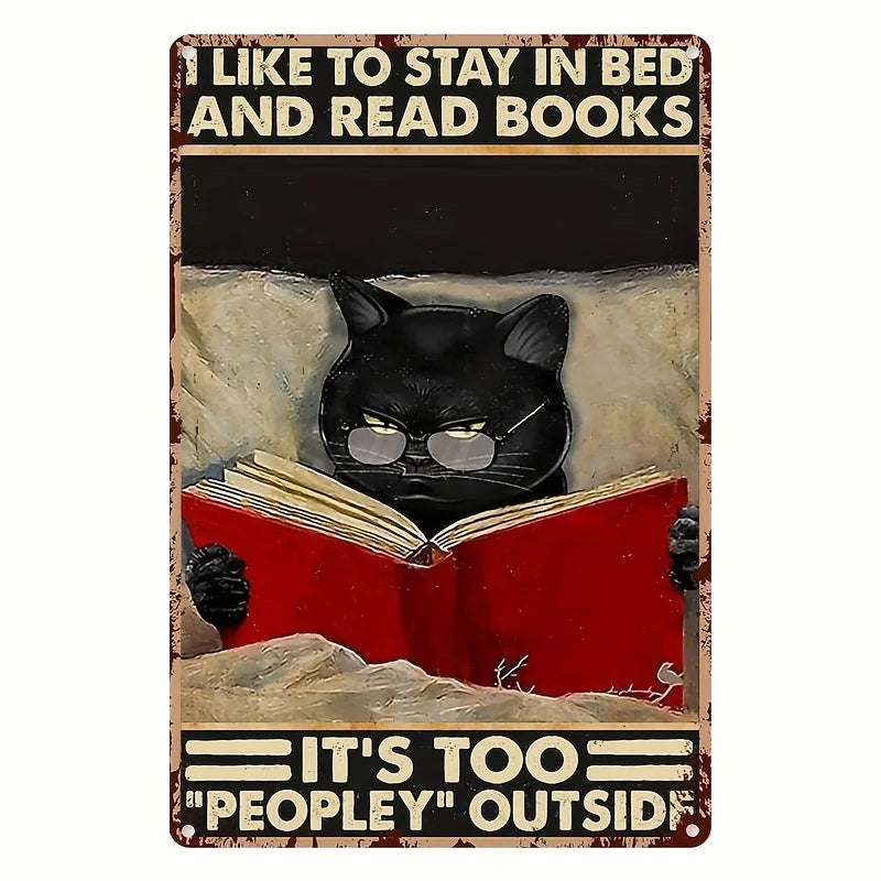 猫とコーヒー メタルブリキ看板