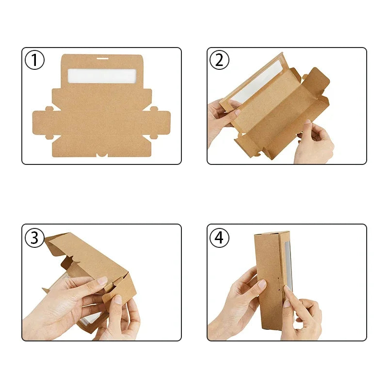 |イベント・ノベルティ用品 | 透明窓付きクラフトギフトボックス | W18.5×H5×D5.5c