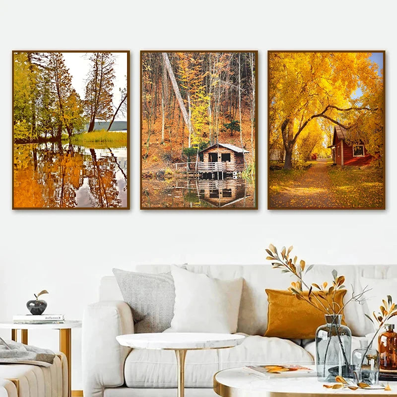 イベント・ハロウィングッズ|秋の風景キャンバスアート