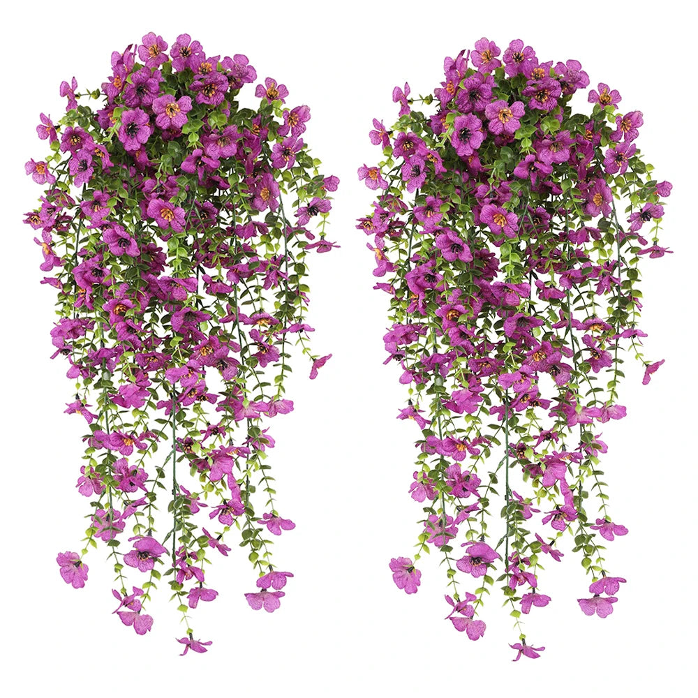 パーティー・インテリア装飾|造花ハンギングフラワー ガーランド2個セット(63cm)