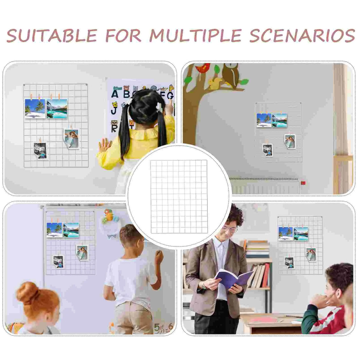 ホワイトアイアンウォールグリッドパネルラック