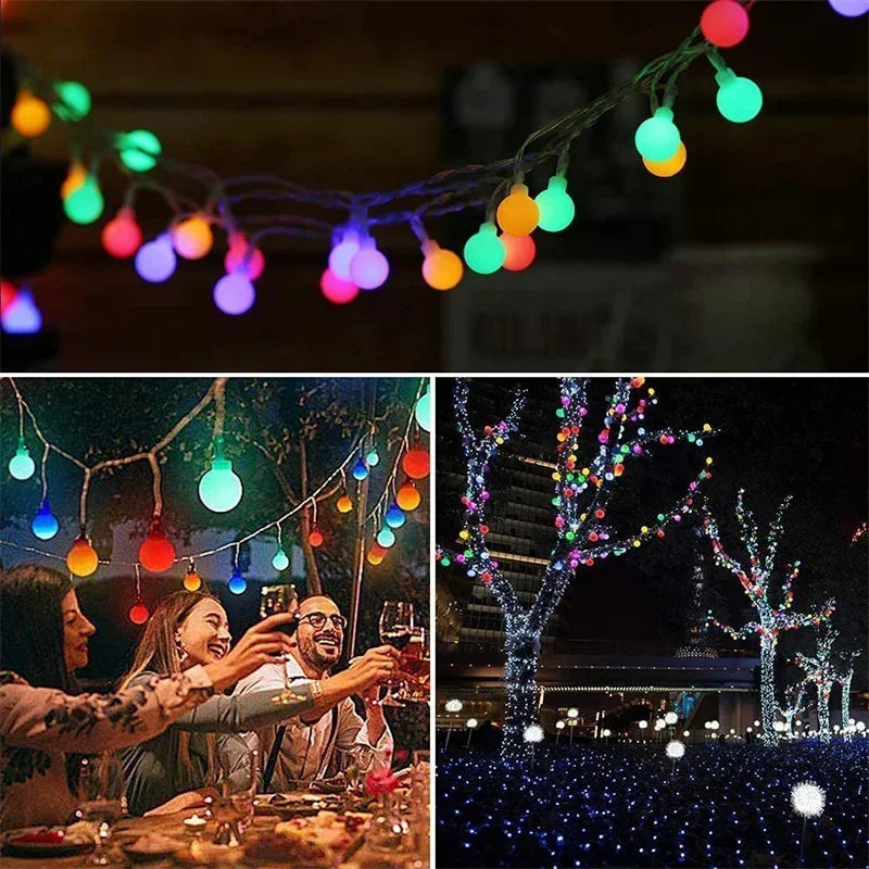 ソーラーライト|イベント・クリスマス装飾|ソーラー式 LEDストリングライト 8モード (5m/7m/12m)