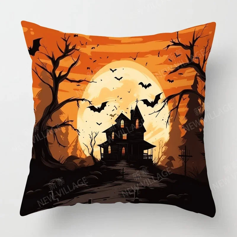 イベント・ハロウィングッズ|植物プリント装飾クッションカバー