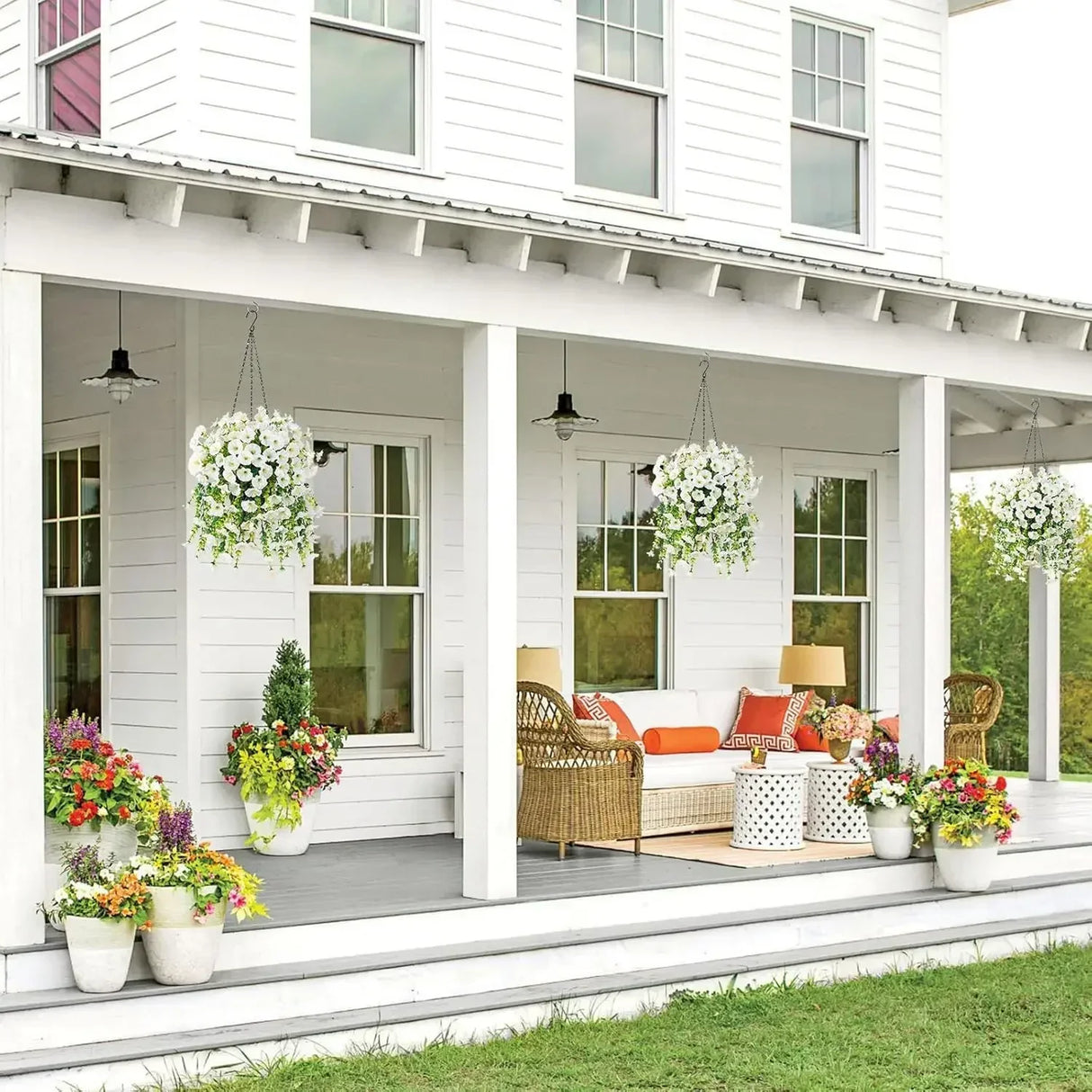 パーティー・ガーデン装飾 造花 ペチュニアフェイク植物 UV耐性 屋外装飾対応