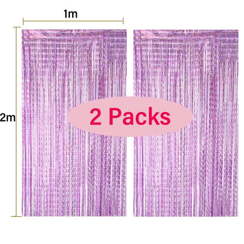 パーティー・インテリア用装飾 キラキラ!ホイル素材カーテン 2Pセット 華やか演出