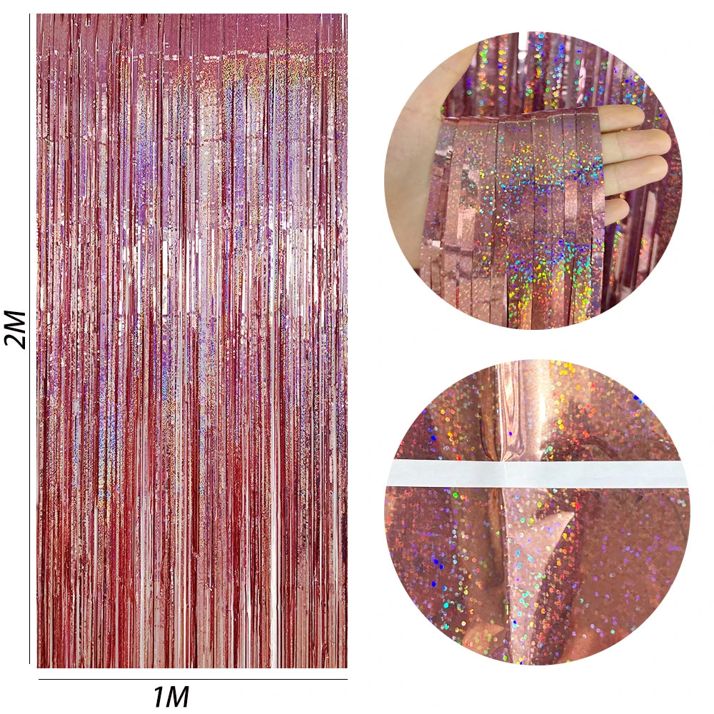 パーティー・インテリア装飾 キラキラ!カーテン 波型/ストレート型 2種類