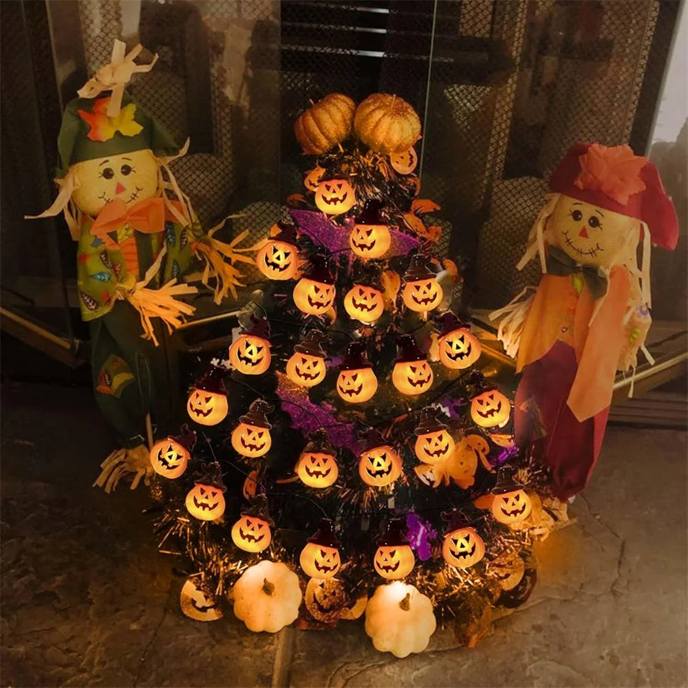 イベント・パーティー装飾|ソーラー充電式 パンプキンライト 屋外用(3.5M~7M)