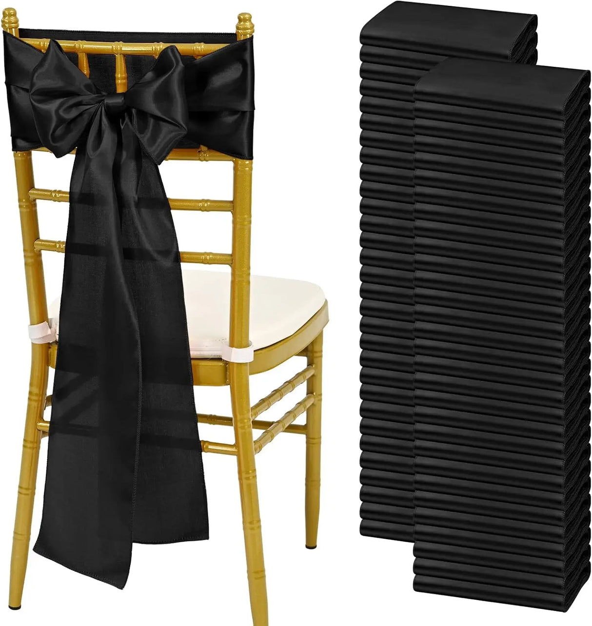 インテリア・パーティ装飾 | サテン椅子リボンセット | 全長2.75m