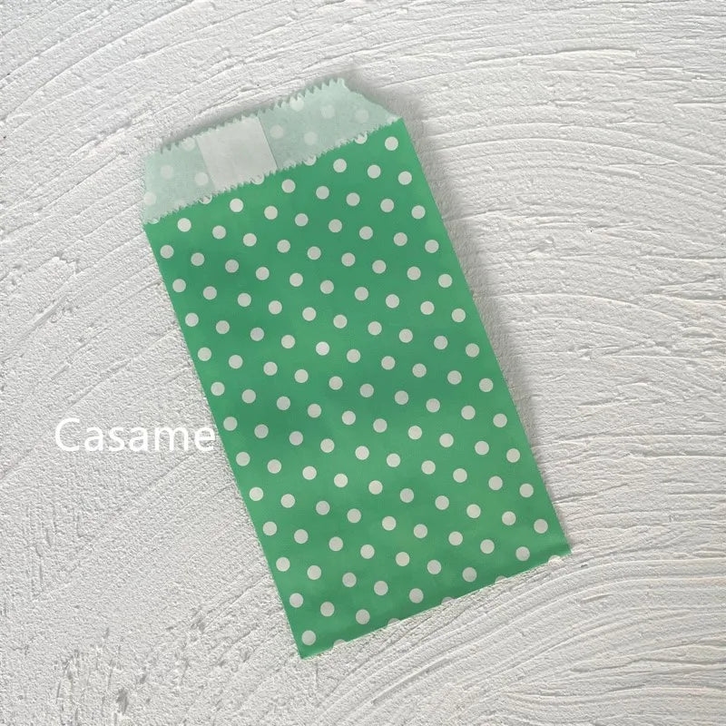 |ノベルティ用品 | ドット柄クラフトミニ紙袋 50枚入り | 8×15c