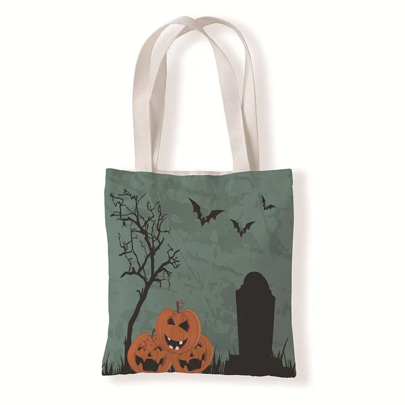 ハロウィングッズ|ハロウィンパンプキンキャンバストートバッグ