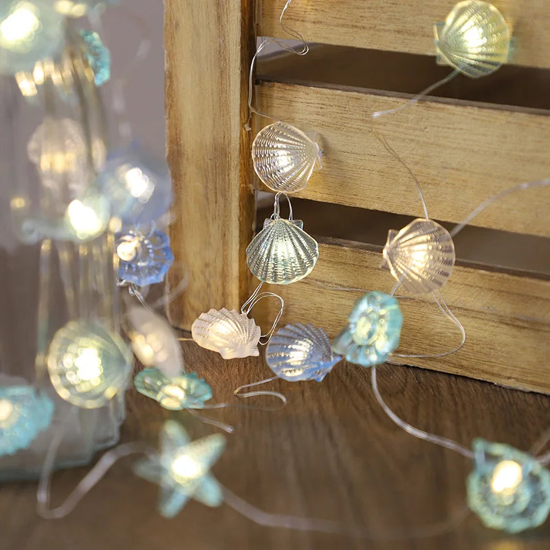 パーティー・インテリア用装飾 シェル&スター LEDライト 海モチーフ