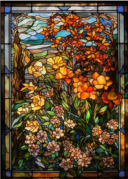 ステンドグラス教会風 ウィンドウフィルム(UVカット・静電気吸着タイプ)