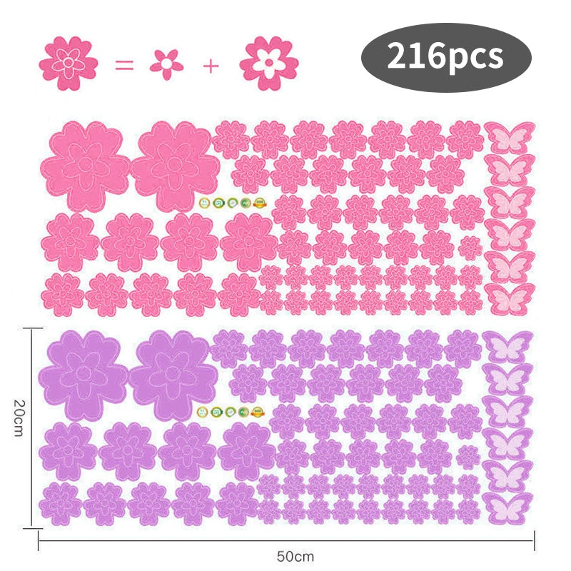 インテリア装飾用 室内装飾 花柄ステッカー 108枚入/216枚入 パーティー・イベント用