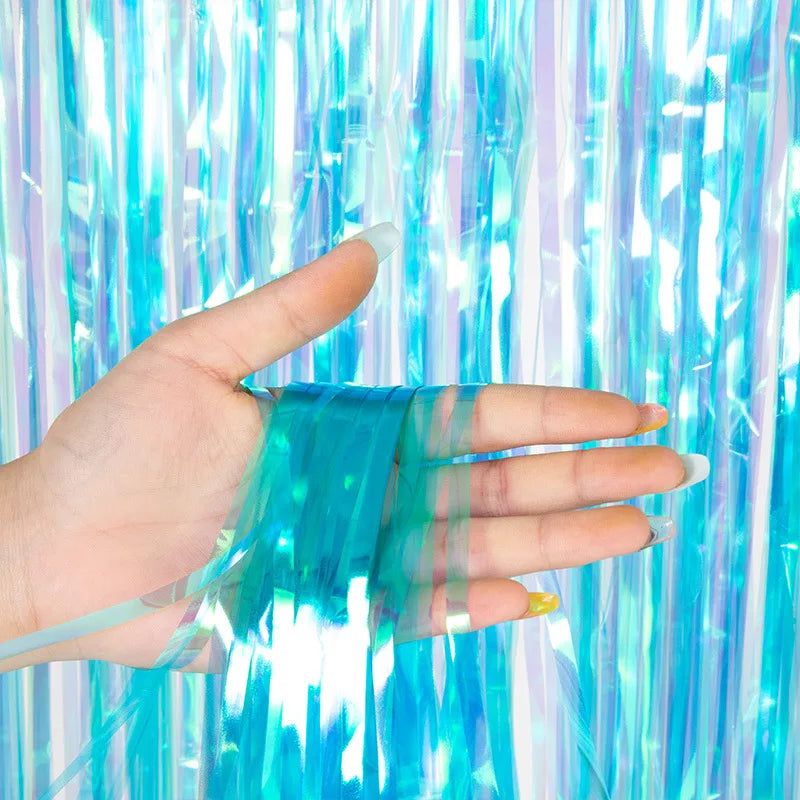 パーティー・インテリア用装飾 キラキラ!オーロラカラーカーテン 光反射