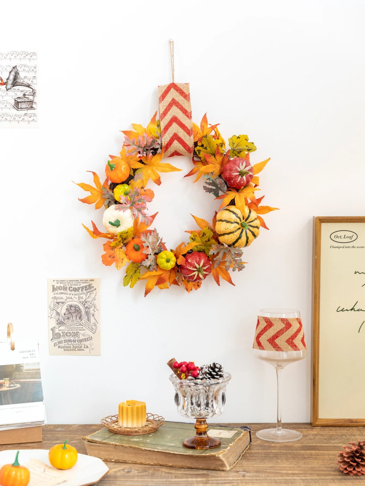 イベント・ハロウィングッズ|秋のカボチャリース - ドア用装飾