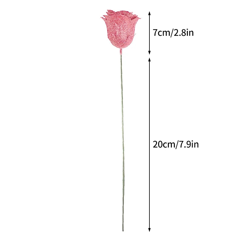 パーティー・インテリア装飾|キラキラ光るローズ・ブーケ用花材(長さ約27㎝)