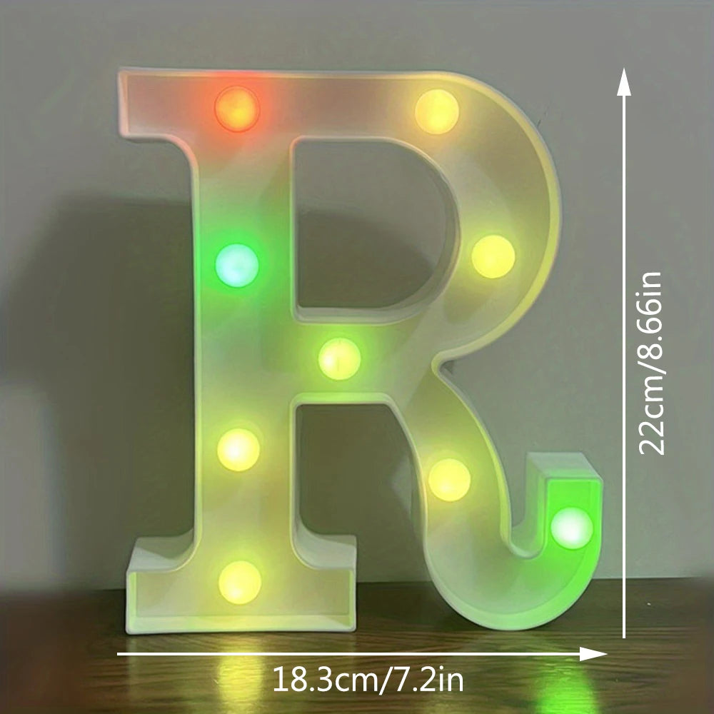 【LED装飾】LEDライト・デコレーションライト(アルファベット/数字)マルチカラー 22cm