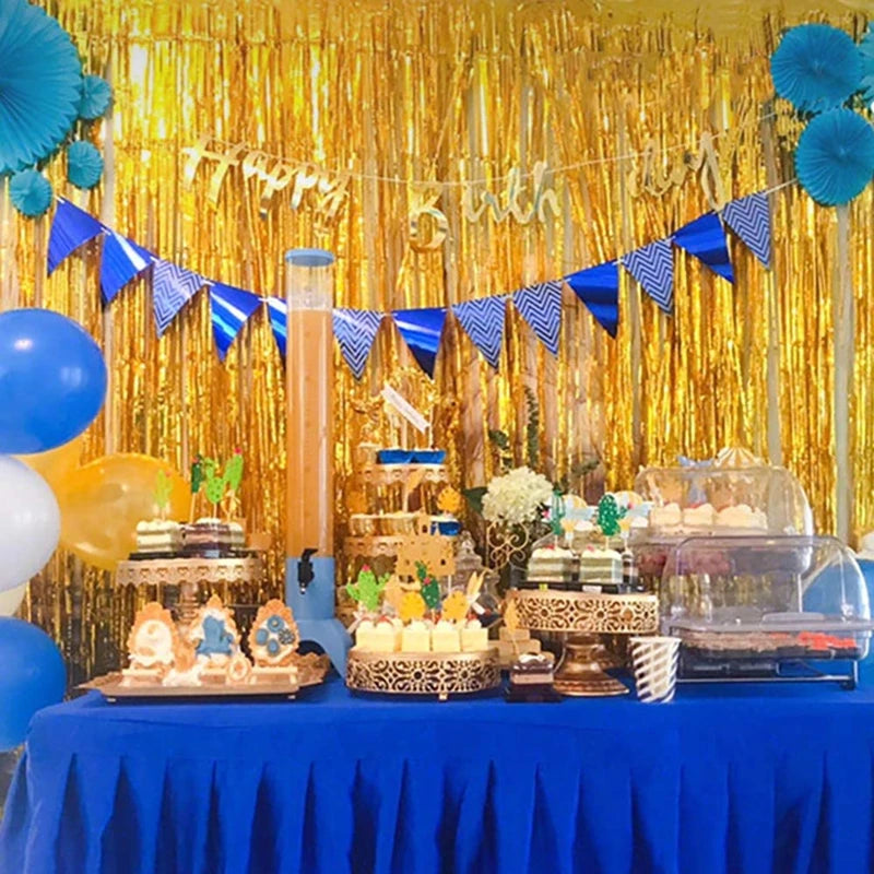 パーティー・インテリア用装飾 キラキラ!ホイル素材カーテン 光反射演出