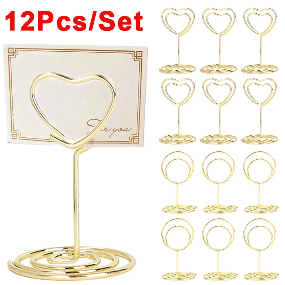 イベント・結婚式装飾|金属製プレースカードホルダー ハート&丸型