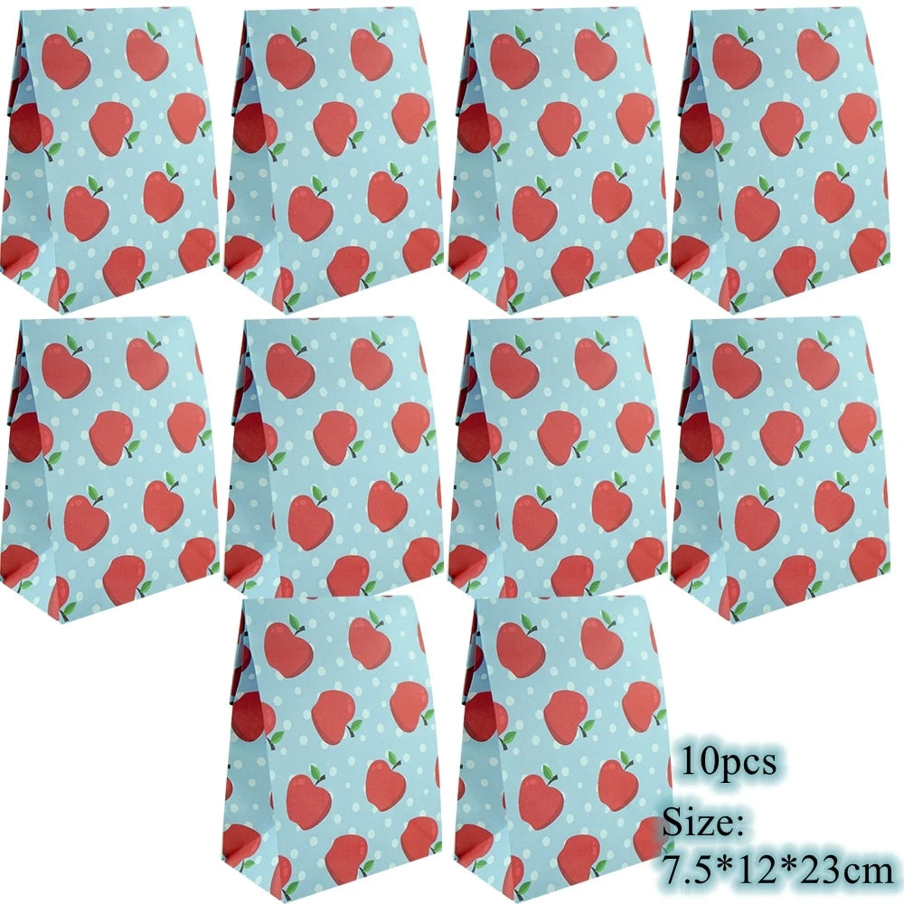 |ノベルティ用品 | フルーツ柄ギフトバッグ10個セット | W12×H23×D7.5c