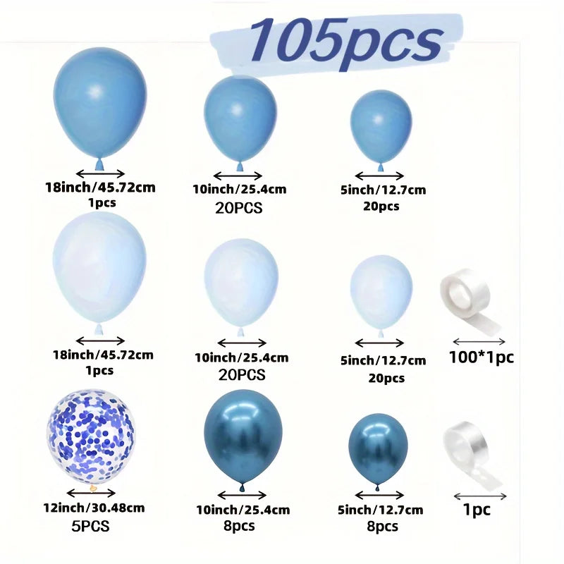 イベント・バルーン装飾 | 青白バルーンセット | 103個