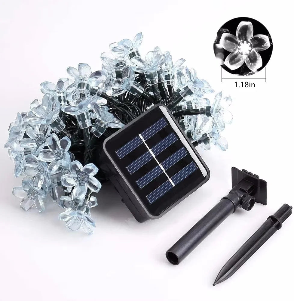 ソーラーライト|イベント・クリスマス装飾| 屋外用ソーラー桜ストリングライト(5M/7M/12M/22M)