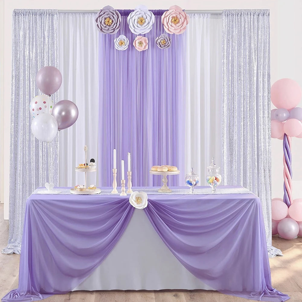 パーティー・インテリア装飾 ソフトチュール素材カーテン 結婚式・誕生日用