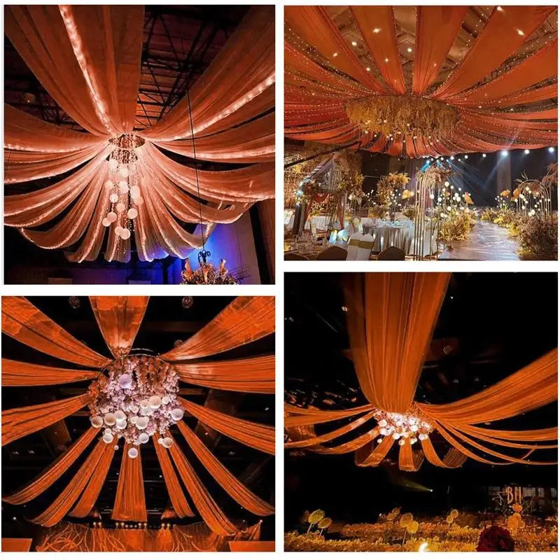 エレガントなウェディング用シフォンドレープ