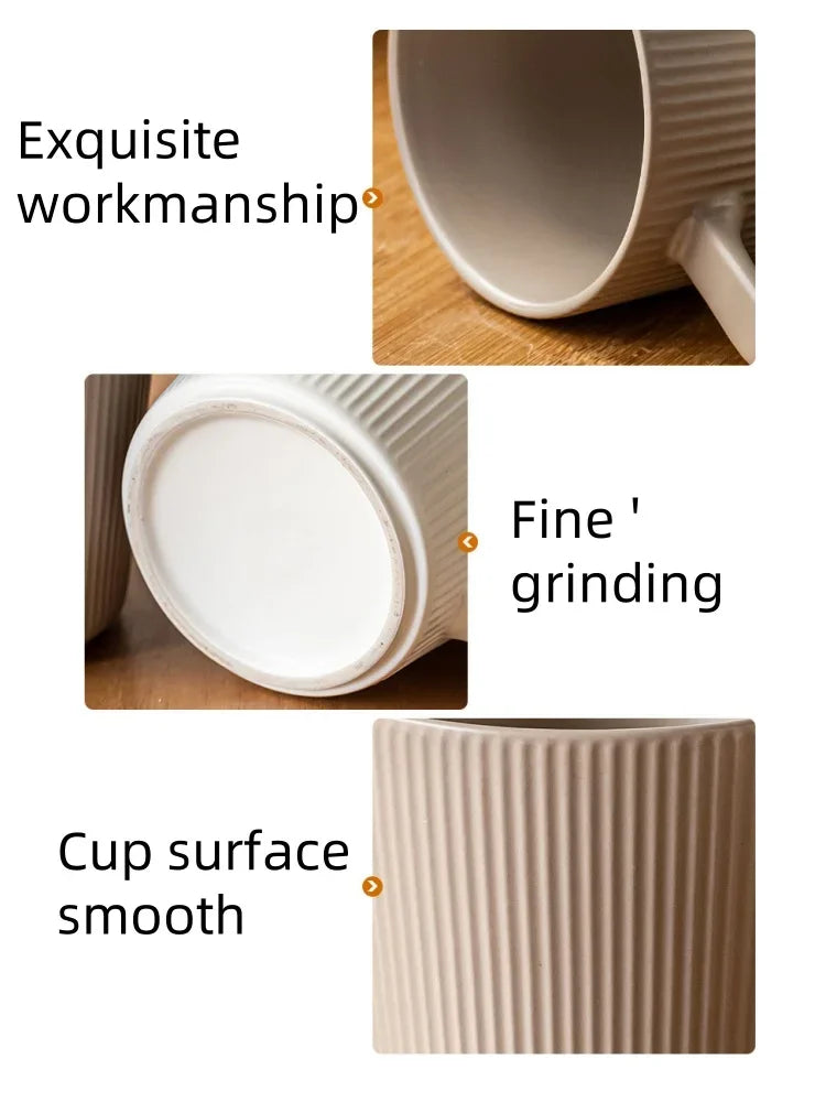 |イベント・ノベルティ用品 |北欧風 ライン柄セラミックマグカップ | 500ml