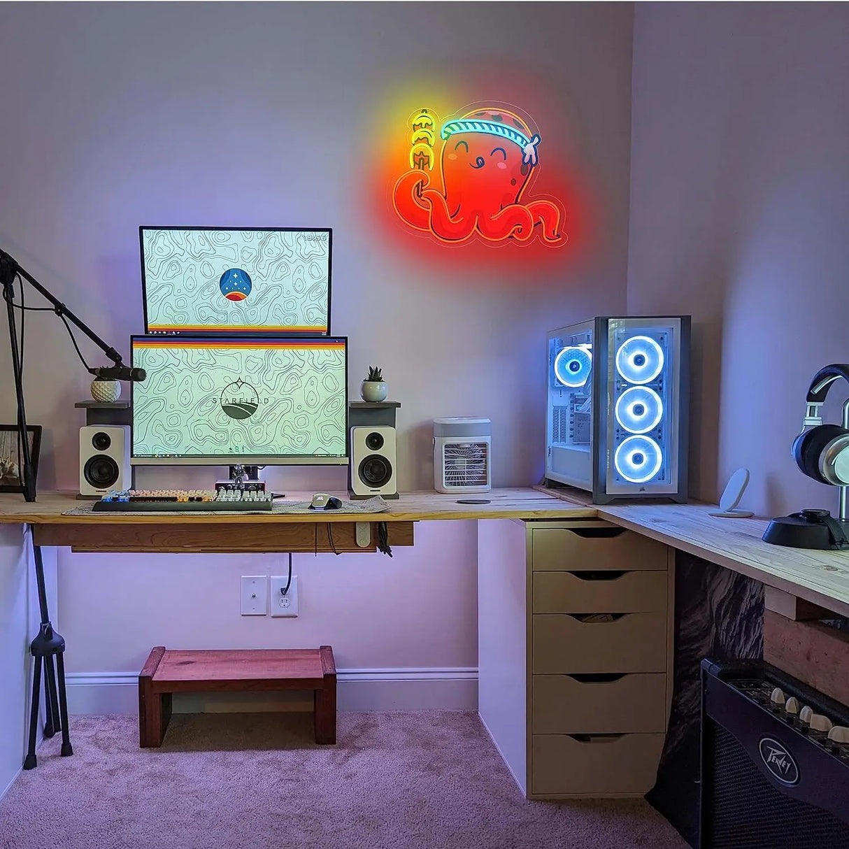 タコのLEDネオンサイン(ネオン看板) 壁装飾ライト