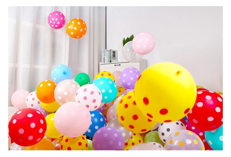 12インチ透明水玉バルーン 赤いドット型