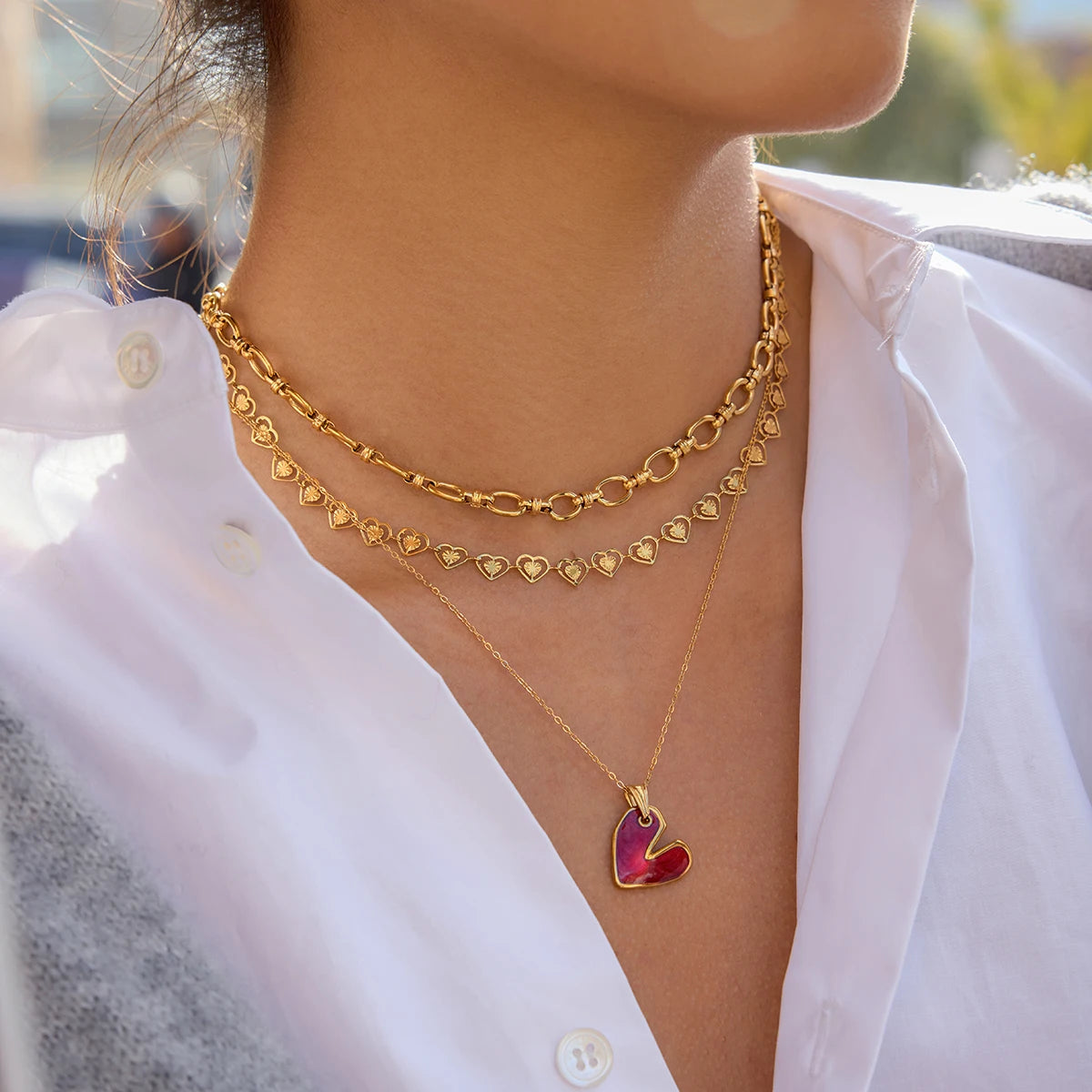 ヴィンテージレッド ラブフープジュエリーセット