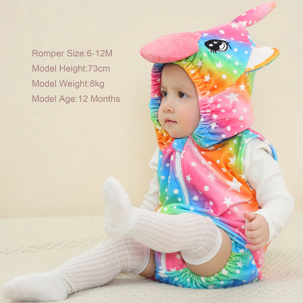 イベント・ハロウィングッズ|アニマル・ユニコーンベビーロンパース(0〜24ヶ月)着ぐるみ風