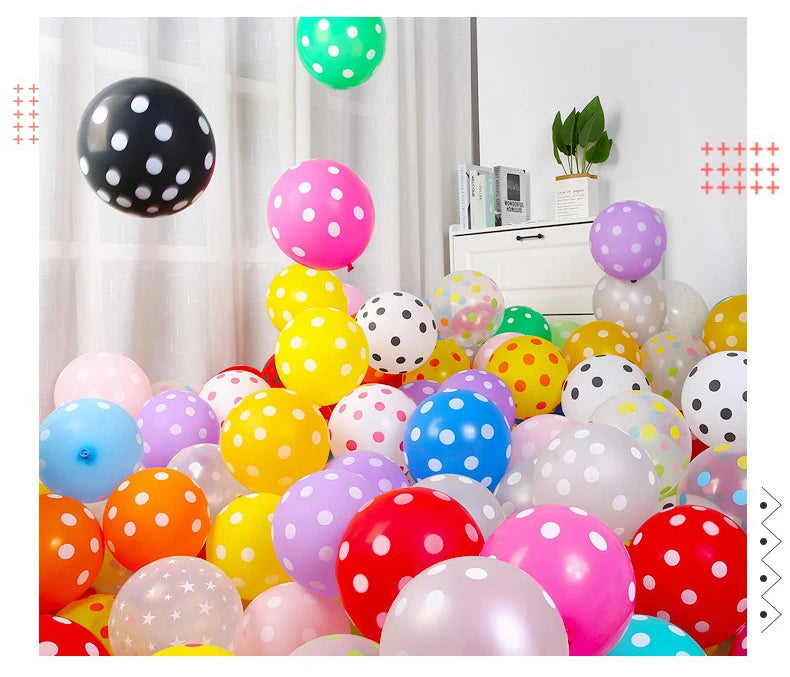 12インチ透明水玉バルーン 赤いドット型