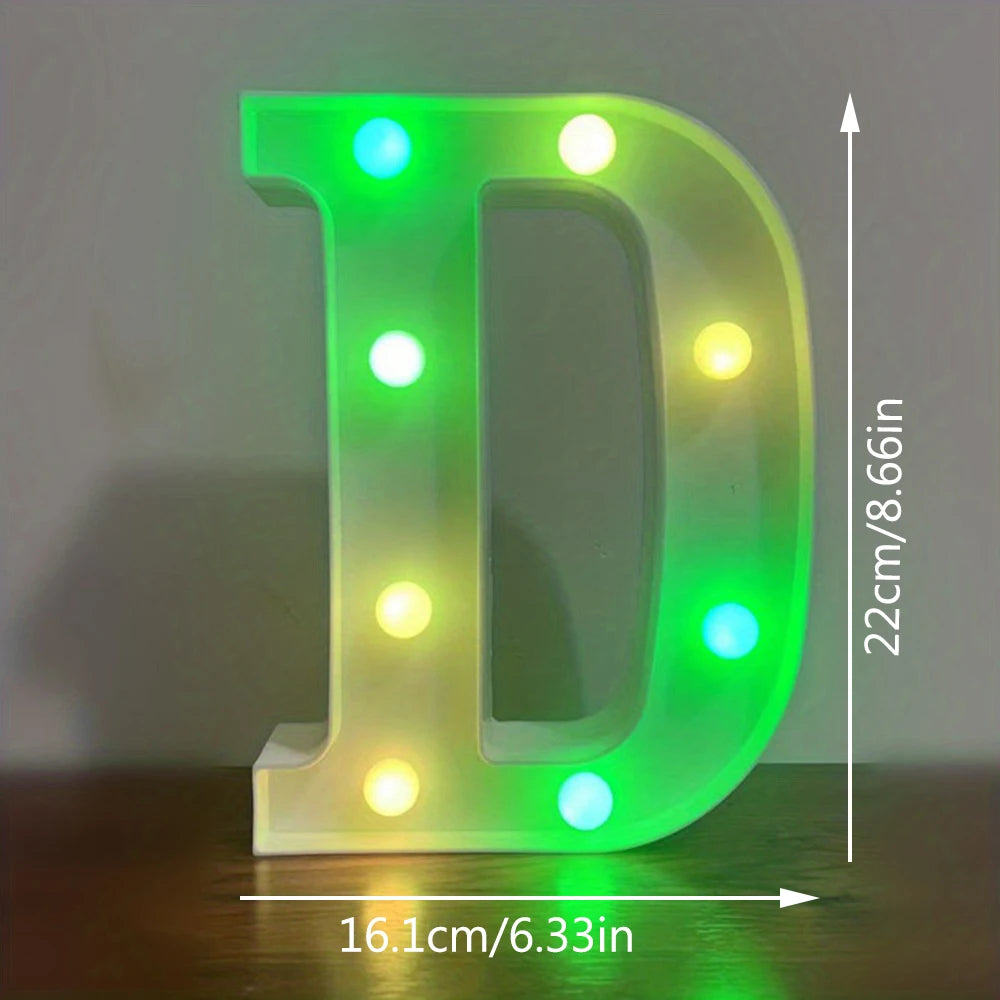 【LED装飾】LEDライト・デコレーションライト(アルファベット/数字)マルチカラー 22cm