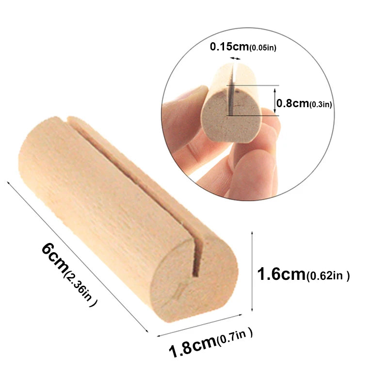 イベント・結婚式装飾|天然木製席札クリップ 写真ディスプレイ用