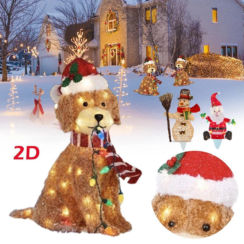 イベント・クリスマス装飾|LEDアクリルプレート型イルミネーション アニマル サンタクロース