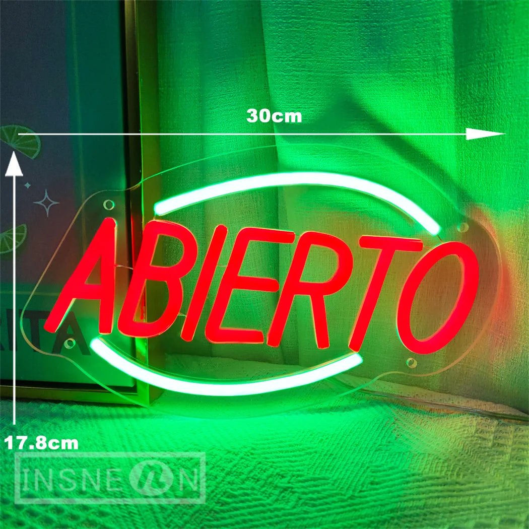 ABIERTO LEDネオンサイン(ネオン看板) スペイン語