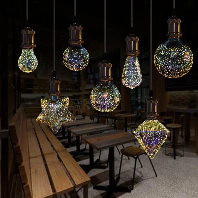 【E27 LEDエジソン電球】カラフルなバブル型ヴィンテージデザイン