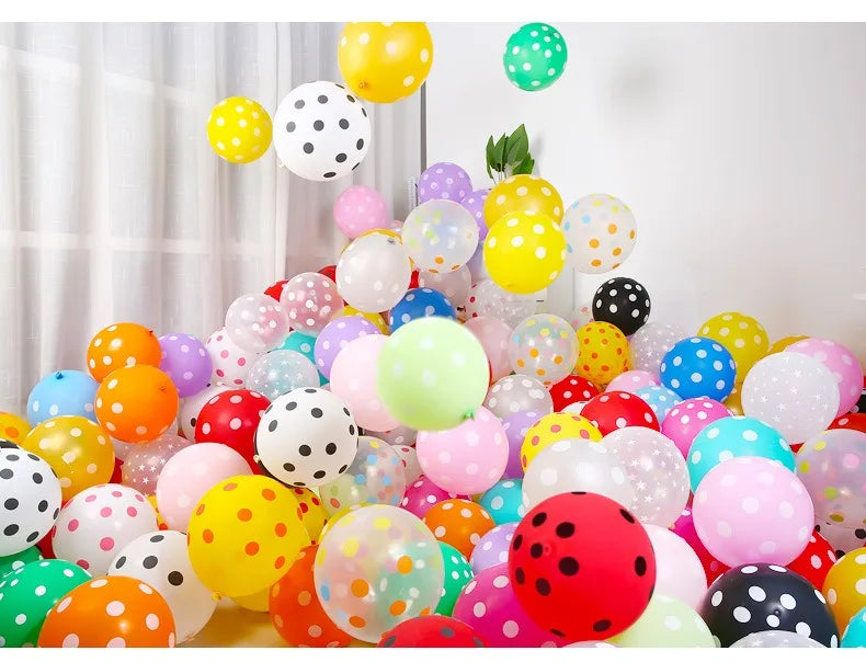 12インチ透明水玉バルーン 赤いドット型