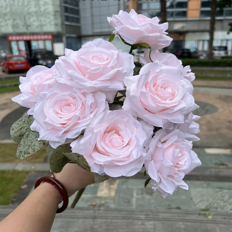 パーティー・インテリア装飾| 造花ダイヤモンドローズブーケ9輪1束(50c)