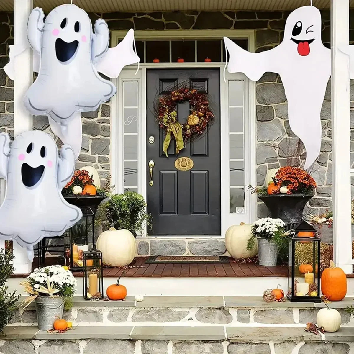 イベント・パーティー装飾|ゴースト&コウモリバルーン(セット(6個 )