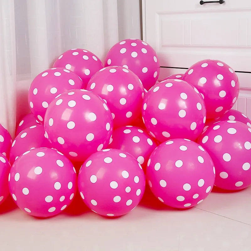 12インチ透明水玉バルーン 赤いドット型