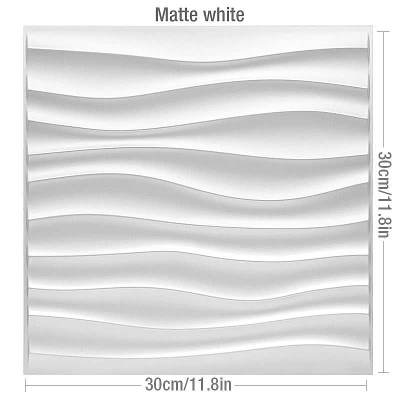 DIY用 3D幾何学柄 石膏壁面風ステッカー 12pcs 難燃性・防水性素材