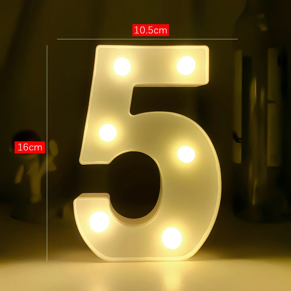 LEDナイトライト 【アルファベット・数字型】(乾電池式)