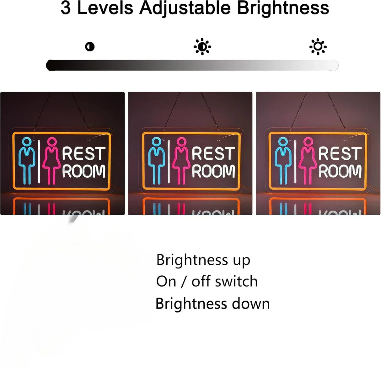 トイレ用LEDネオンサイン(ネオン看板) USB電源